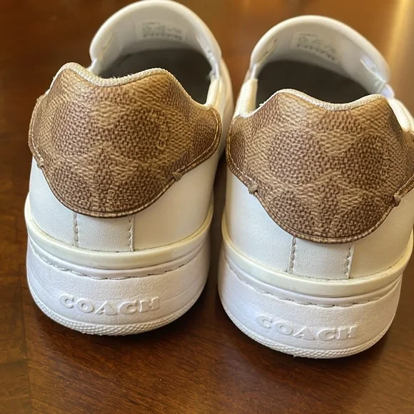 COACH Walker Leather Slip-On Shoes sneakers white size 8.5 - Picture 3 of 16